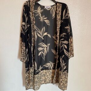NT L.I.F.E. Kimono Womens open front Floral Print Top one size fits most